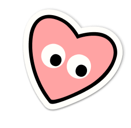 Heart sticker on pink notebook